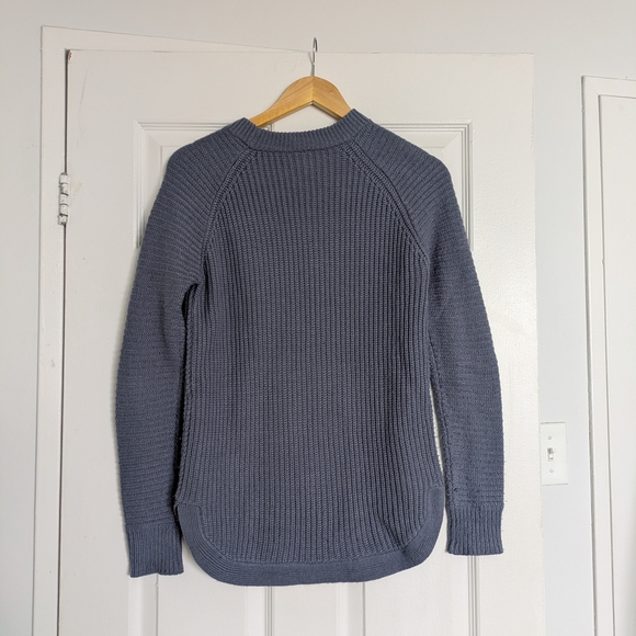 Twik Textured Knit Crew Neck Sweater in Charcoal Blue - Picture 2 of 6